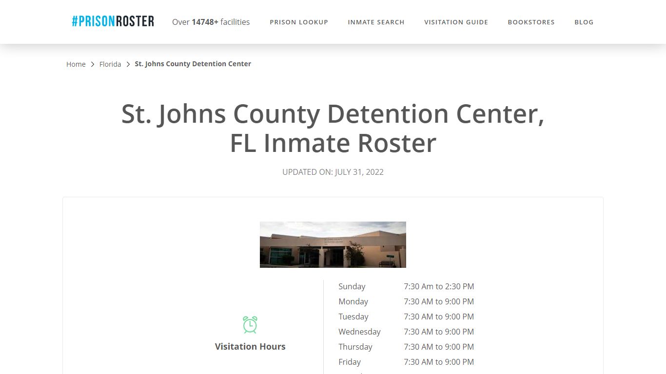 St. Johns County Detention Center, FL Inmate Roster